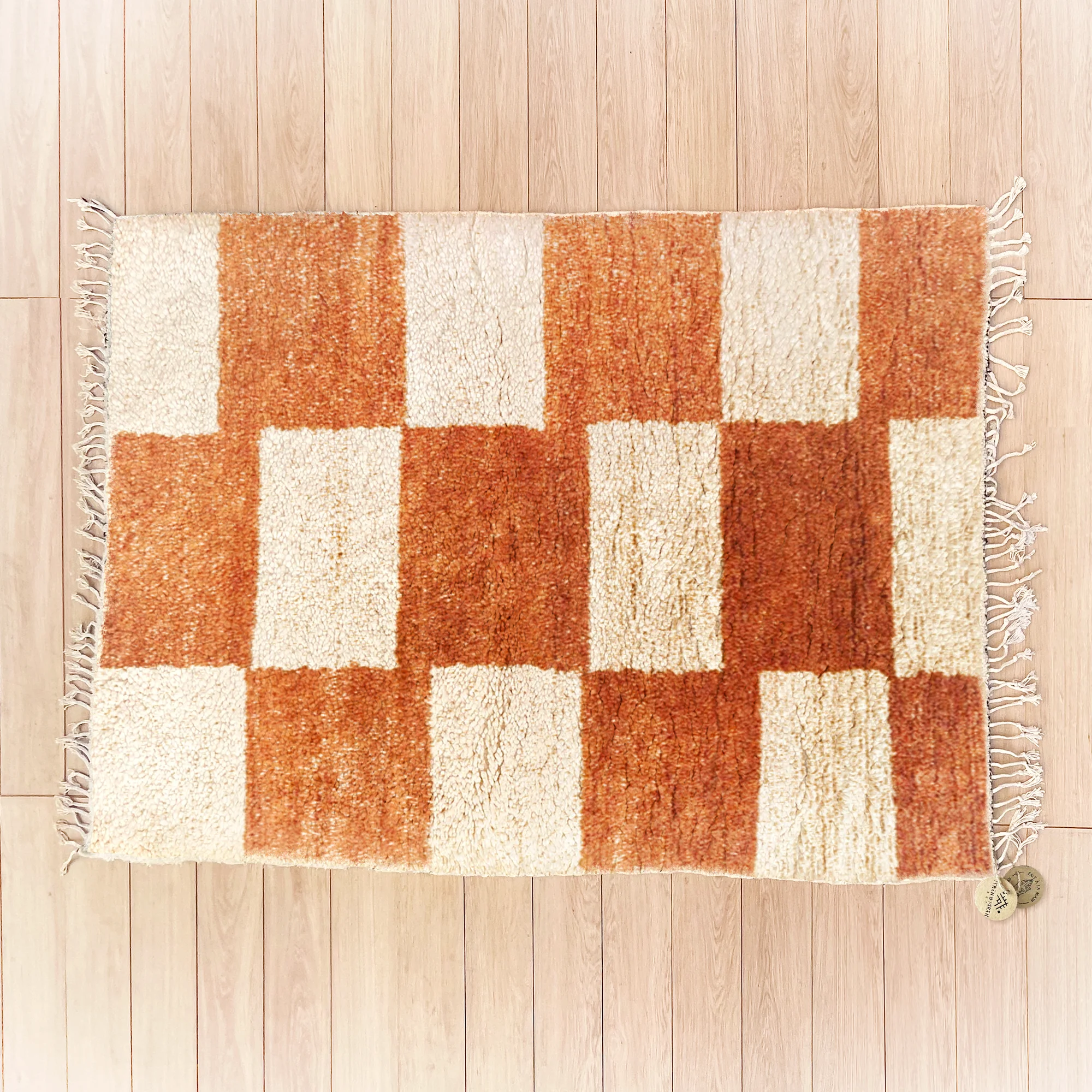 Brown Checker Berber Rug-2