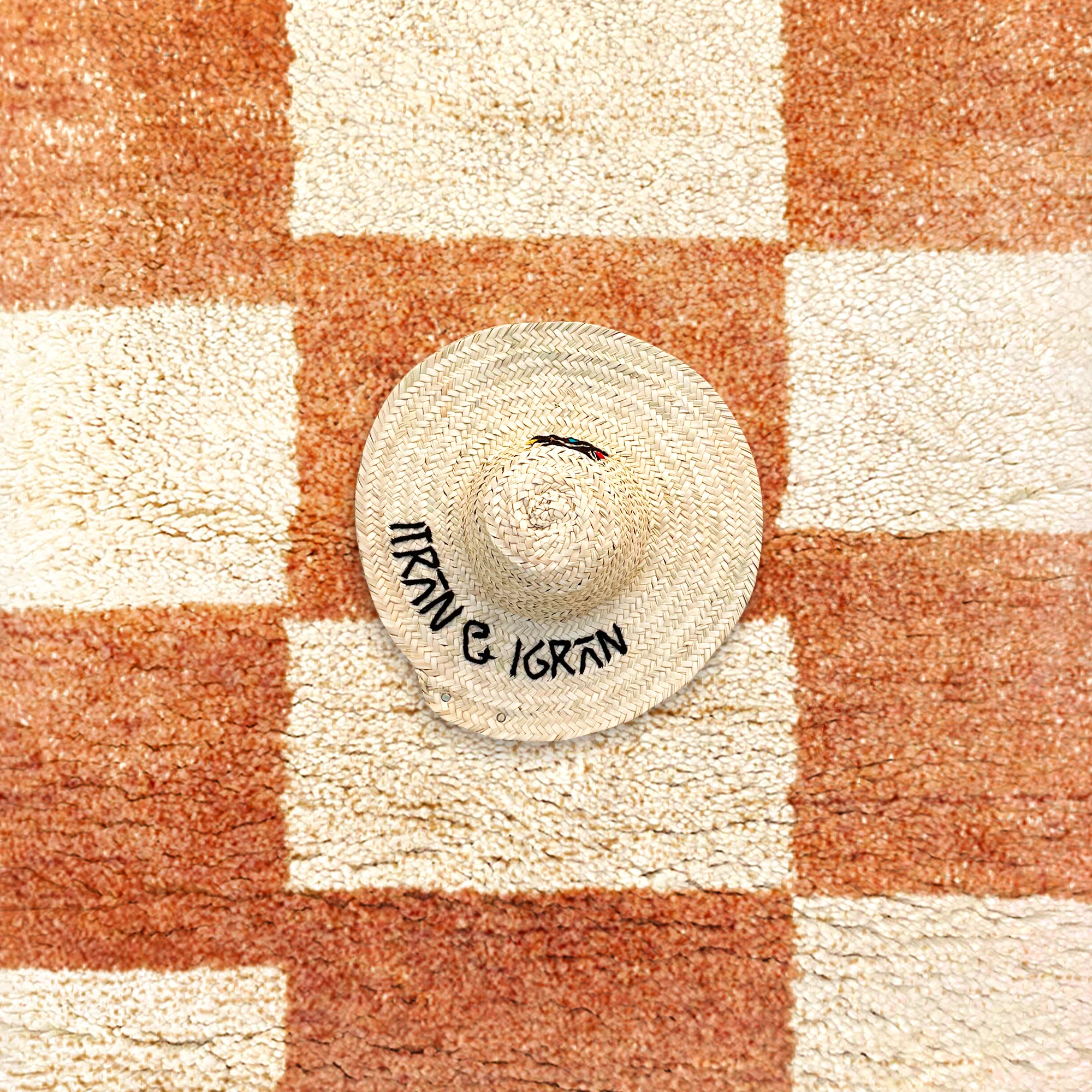 Brown Checker Berber Rug-3